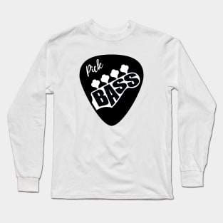 Pick Bass Guitar Light Theme Long Sleeve T-Shirt